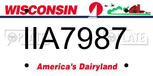 IIA7987 Wisconsin License Plate