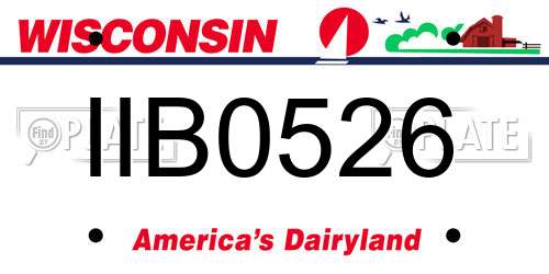 IIB0526 Wisconsin License Plate