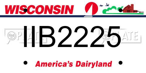 IIB2225 Wisconsin License Plate