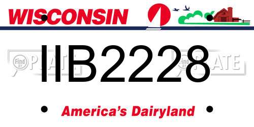 IIB2228 Wisconsin License Plate