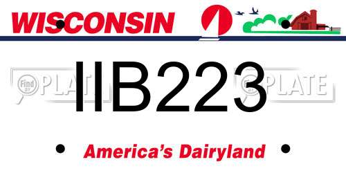 IIB223 Wisconsin License Plate