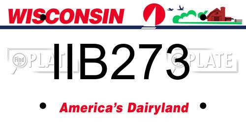 IIB273 Wisconsin License Plate