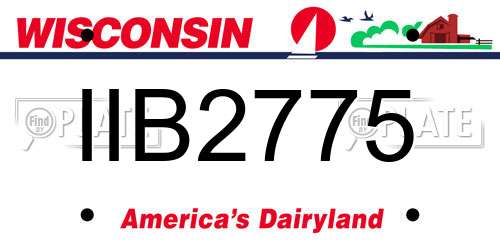 IIB2775 Wisconsin License Plate