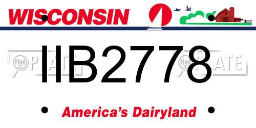 IIB2778 Wisconsin License Plate