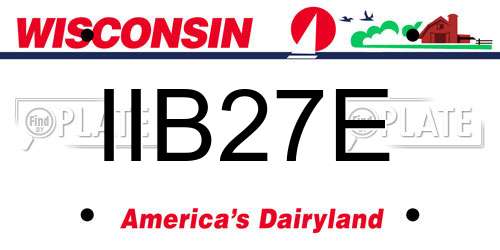 IIB27E Wisconsin License Plate