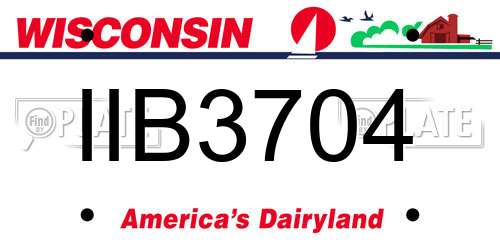 IIB3704 Wisconsin License Plate