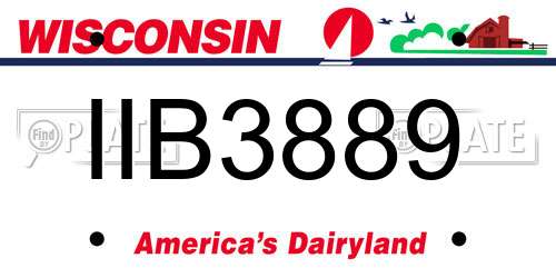 IIB3889 Wisconsin License Plate