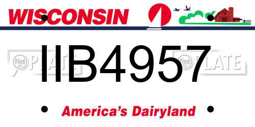 IIB4957 Wisconsin License Plate