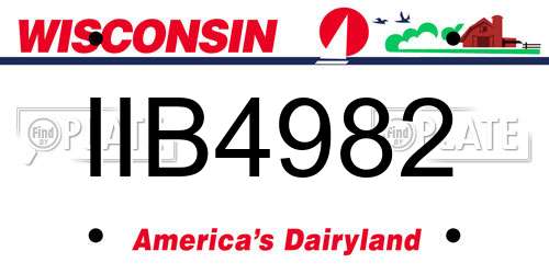 IIB4982 Wisconsin License Plate