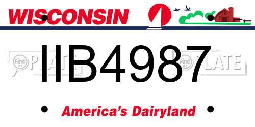 IIB4987 Wisconsin License Plate