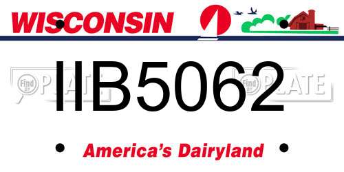 IIB5062 Wisconsin License Plate