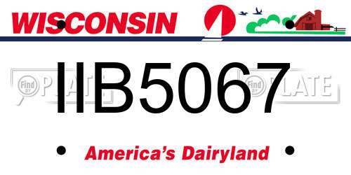 IIB5067 Wisconsin License Plate