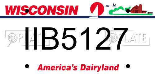 IIB5127 Wisconsin License Plate