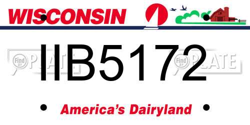 IIB5172 Wisconsin License Plate