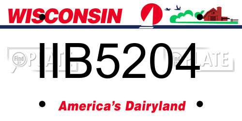 IIB5204 Wisconsin License Plate