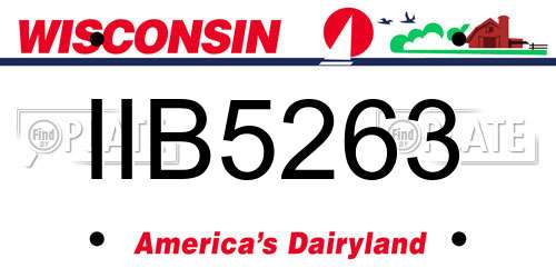 IIB5263 Wisconsin License Plate