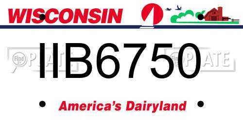 IIB6750 Wisconsin License Plate