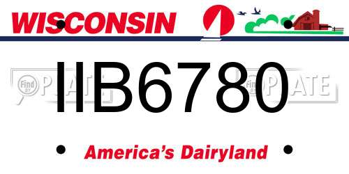 IIB6780 Wisconsin License Plate