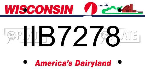 IIB7278 Wisconsin License Plate