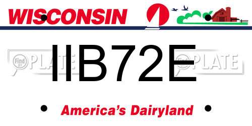 IIB72E Wisconsin License Plate
