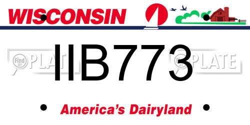IIB773 Wisconsin License Plate