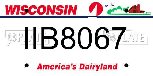 IIB8067 Wisconsin License Plate