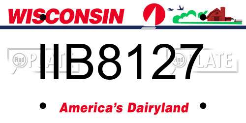 IIB8127 Wisconsin License Plate