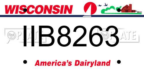 IIB8263 Wisconsin License Plate