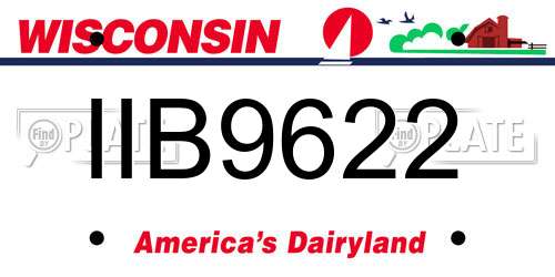IIB9622 Wisconsin License Plate