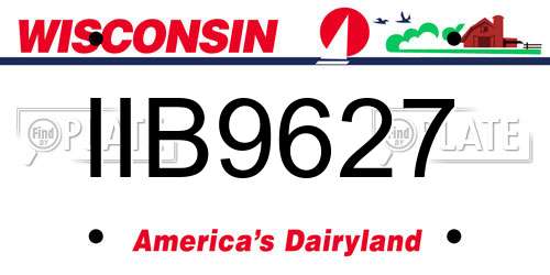IIB9627 Wisconsin License Plate