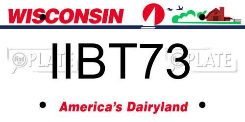 IIBT73 Wisconsin License Plate