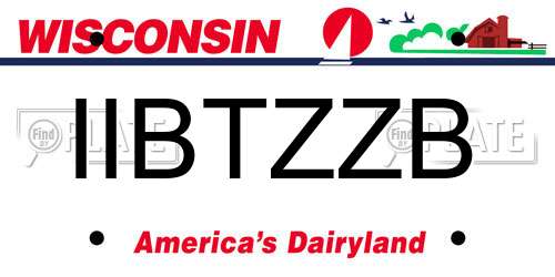 IIBTZZB Wisconsin License Plate