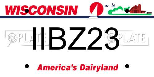 IIBZ23 Wisconsin License Plate