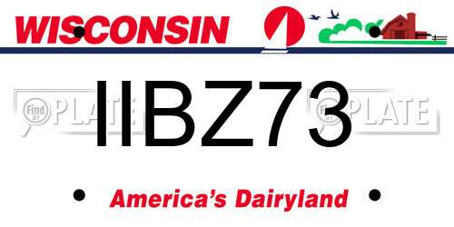 IIBZ73 Wisconsin License Plate