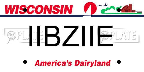 IIBZIIE Wisconsin License Plate