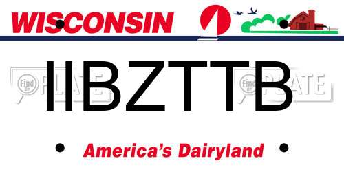 IIBZTTB Wisconsin License Plate