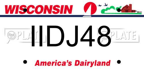 IIDJ48 Wisconsin License Plate