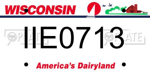 IIE0713 Wisconsin License Plate