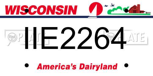 IIE2264 Wisconsin License Plate