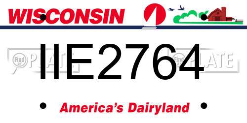 IIE2764 Wisconsin License Plate