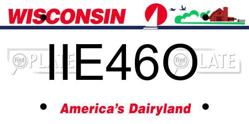 IIE46O Wisconsin License Plate