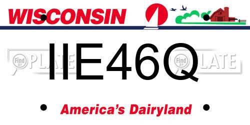 IIE46Q Wisconsin License Plate