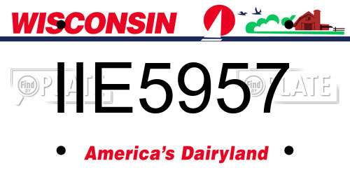 IIE5957 Wisconsin License Plate