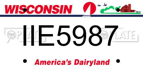 IIE5987 Wisconsin License Plate