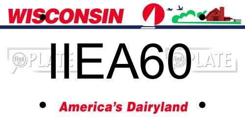 IIEA60 Wisconsin License Plate