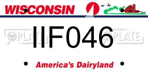 IIF046 Wisconsin License Plate