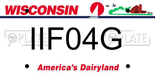 IIF04G Wisconsin License Plate