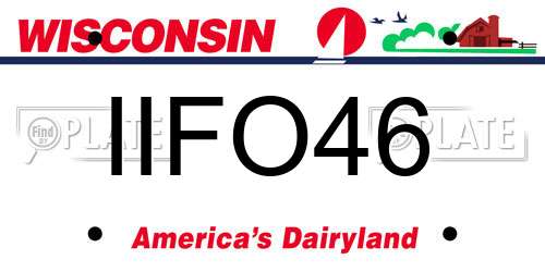 IIFO46 Wisconsin License Plate