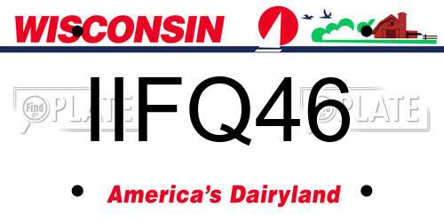 IIFQ46 Wisconsin License Plate