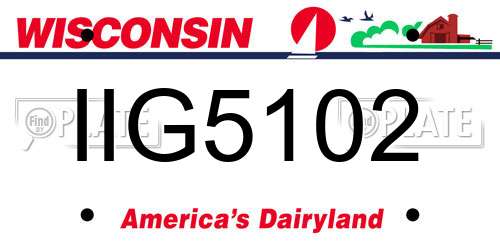 IIG5102 Wisconsin License Plate